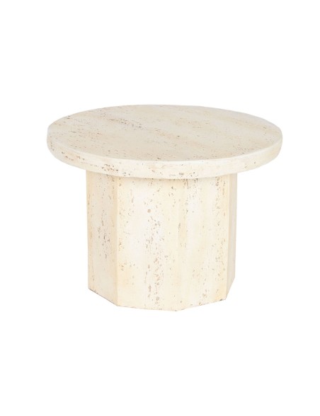 Mesa de Apoio Pequena Home ESPRIT Bege Magnésio 60 x 60 x 41,9 cm Mesa de Apoio Pequena Home ESPRIT Bege Magnésio 60 x 60 x 41,9 cm