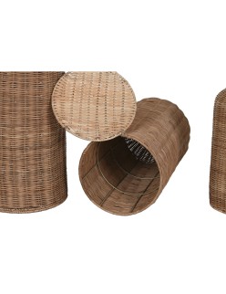 Set of 3 Vases Home ESPRIT Brown Metal Natural 25 x 25 x 82 cm (3 Pieces)