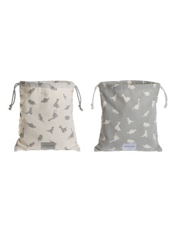 Child's Backpack Bag DKD Home Decor White Grey 24 x 2 x 26 cm (2 Units)