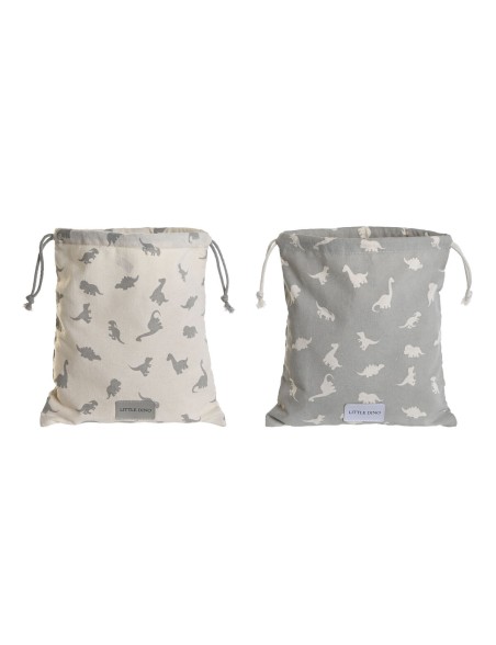 Child's Backpack Bag DKD Home Decor White Grey 24 x 2 x 26 cm (2 Units)