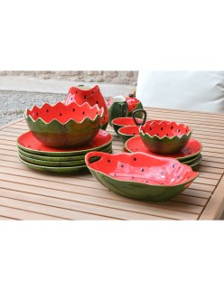 Snack Bowl Home ESPRIT Red Green Stoneware Watermelon 30 x 19,5 x 7,5 cm