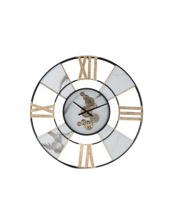 Wall Clock Home ESPRIT White Black Golden Metal 142 X 9 X 142 cm