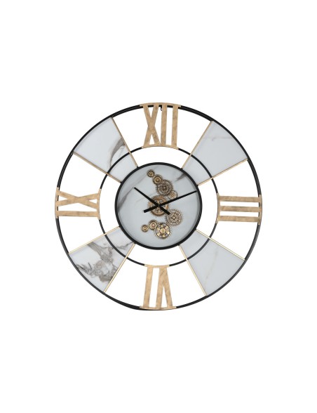 Wall Clock Home ESPRIT White Black Golden Metal 142 X 9 X 142 cm