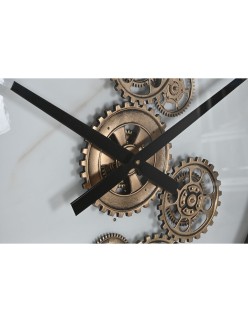 Wall Clock Home ESPRIT White Black Golden Metal 142 X 9 X 142 cm