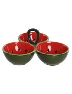 Snack Bowl Home ESPRIT Red Green Stoneware Watermelon 23 x 22 x 10,5 cm