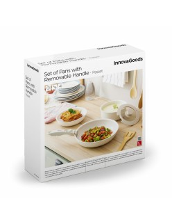 Bratpfannen-Set mit abnehmbarem Griff und Deckel Passet InnovaGoods 5 Stücke
