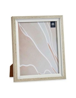 Photo frame Brown White 24 x 2 x 29 cm Crystal Beige Plastic