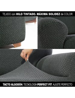 Capa para chaise longue de braço curto esquerdo Sofaskins Cinzento escuro (Recondicionado A)