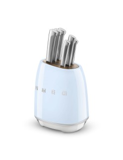 Set of Kitchen Knives and Stand Smeg KBSF02PB Blue Stainless steel