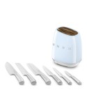 Set of Kitchen Knives and Stand Smeg KBSF02PB Blue Stainless steel