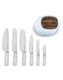 Set of Kitchen Knives and Stand Smeg KBSF02PB Blue Stainless steel