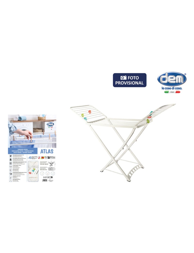 Estendal de Roupa Dobrável Inde Atlas Branco 172 x 220 x 50,5 cm