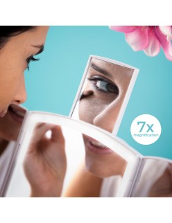 3-In-1 Folding LED Mirror with Make-up Organiser Panomir InnovaGoods Table-top stand (Refurbished C)