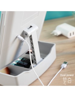 Klappbarer Spiegel mit LED und 3-in-1-Make-up-Organizer Panomir InnovaGoods Schreibtisch-Ständer (Restauriert C)