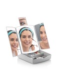 3-In-1 Folding LED Mirror with Make-up Organiser Panomir InnovaGoods Table-top stand (Refurbished C)