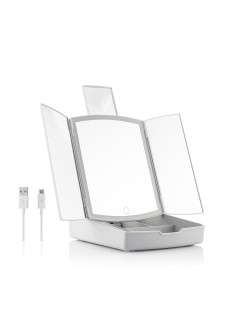 3-In-1 Folding LED Mirror with Make-up Organiser Panomir InnovaGoods Table-top stand (Refurbished C)