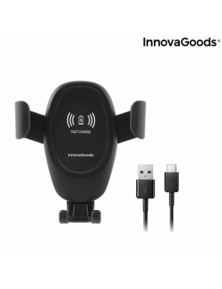 Mobile Phone Holder with Wireless Charger for Cars InnovaGoods V0103067 (Refurbished A)