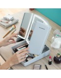 3-In-1 Folding LED Mirror with Make-up Organiser Panomir InnovaGoods White (Refurbished B)