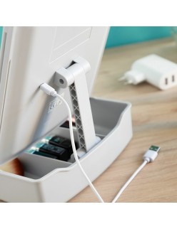 Klappbarer Spiegel mit LED und 3-in-1-Make-up-Organizer Panomir InnovaGoods Weiß (Restauriert B)