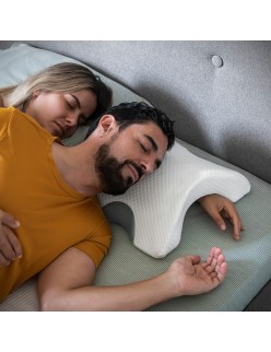 Almofada Viscoelástica Cervical para Casais Cozzy InnovaGoods Branco Espuma viscoelástica (Recondicionado A)