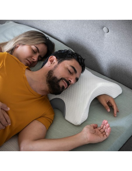 Viscoelastic Cervical Pillow for Couples Cozzy InnovaGoods White Viscoelastic foam (Refurbished A)
