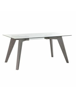 Mesa de Jantar DKD Home Decor Cristal Cinzento Transparente Madeira MDF (160 x 90 x 75 cm)