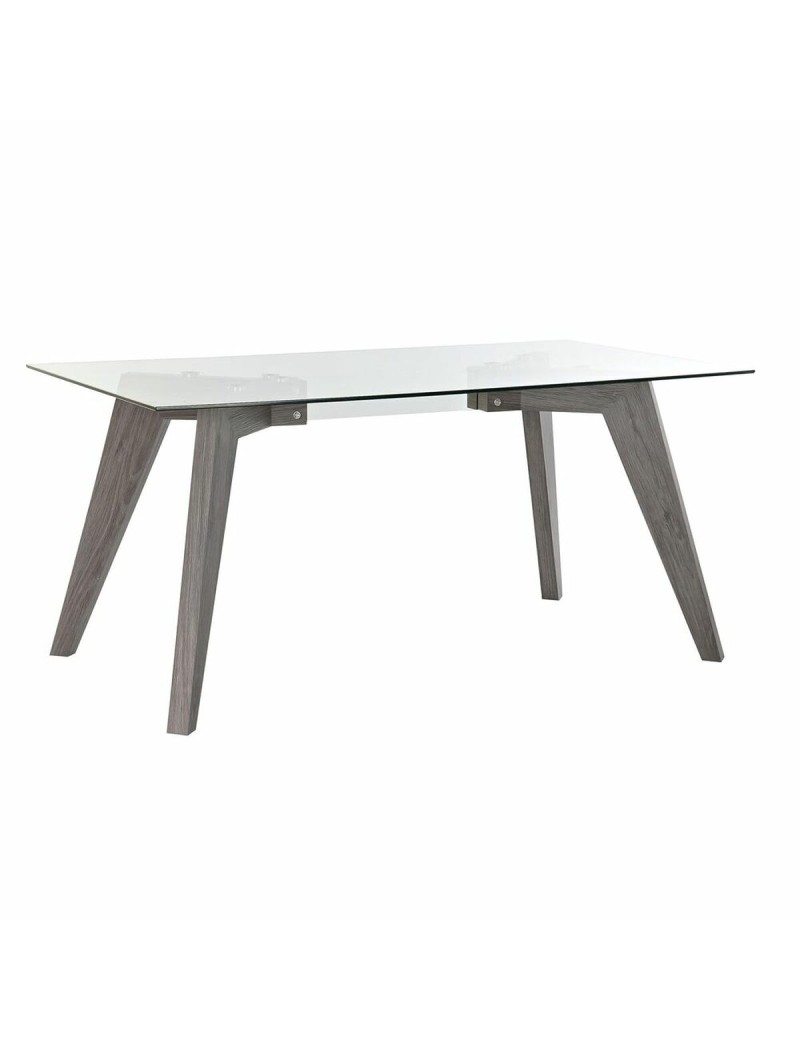 Mesa de Jantar DKD Home Decor Cristal Cinzento Transparente Madeira MDF (160 x 90 x 75 cm)