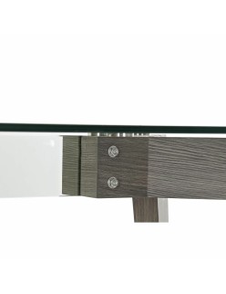 Mesa de Jantar DKD Home Decor Cristal Cinzento Transparente Madeira MDF (160 x 90 x 75 cm)