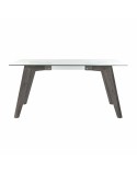 Mesa de Jantar DKD Home Decor Cristal Cinzento Transparente Madeira MDF (160 x 90 x 75 cm)