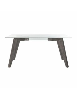 Mesa de Jantar DKD Home Decor Cristal Cinzento Transparente Madeira MDF (160 x 90 x 75 cm)