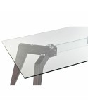 Mesa de Jantar DKD Home Decor Cristal Cinzento Transparente Madeira MDF (160 x 90 x 75 cm)