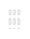 Set of glasses Home ESPRIT Transparent Golden Crystal 400 ml (6 Units)