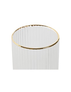 Set of glasses Home ESPRIT Transparent Golden Crystal 400 ml (6 Units)
