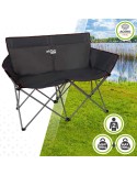 Chaise Pliante Aktive 52882 Noir Acier 2 places (Reconditionné B)
