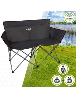Chaise Pliante Aktive 52882 Noir Acier 2 places (Reconditionné B)