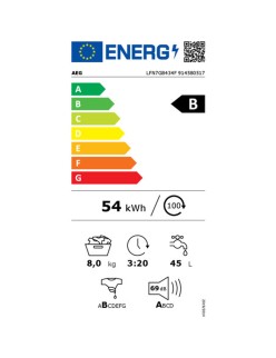 Lavatrice AEG LFN7G8434F 59,6 cm 1400 rpm 8 kg