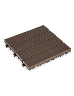 Ladrilho Encaixável Ibergarden SM-AP-ALCF Castanho Polietileno Compósito 30 x 2,6 x 30 cm