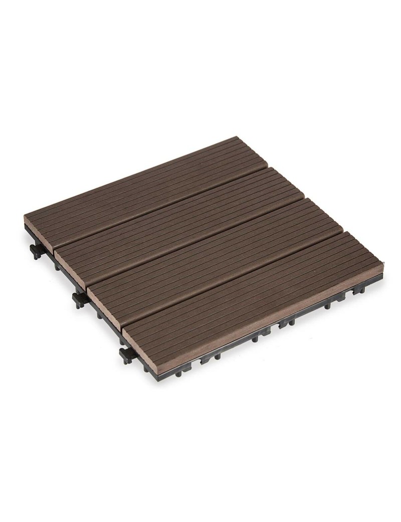 Ladrilho Encaixável Ibergarden SM-AP-ALCF Castanho Polietileno Compósito 30 x 2,6 x 30 cm