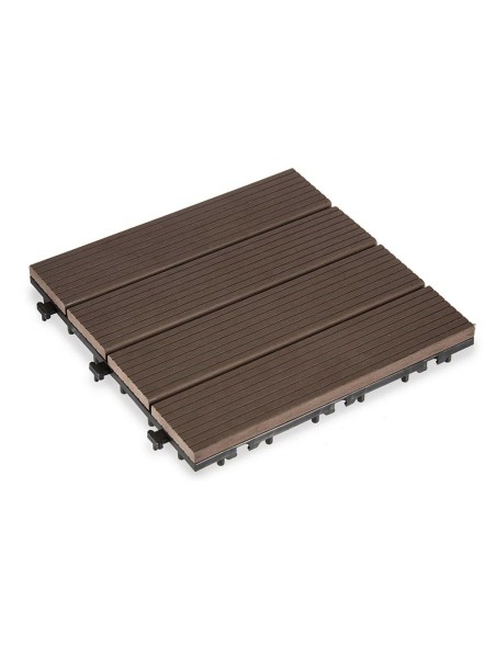 Ladrilho Encaixável Ibergarden SM-AP-ALCF Castanho Polietileno Compósito 30 x 2,6 x 30 cm