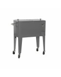 Fridge DKD Home Decor With wheels Grey Dark grey Steel polypropylene 56 L 74 x 43 x 80 cm (74 x 43 x 80 cm)