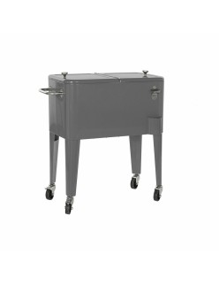 Fridge DKD Home Decor With wheels Grey Dark grey Steel polypropylene 56 L 74 x 43 x 80 cm (74 x 43 x 80 cm)