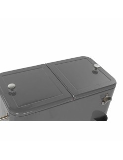 Fridge DKD Home Decor With wheels Grey Dark grey Steel polypropylene 56 L 74 x 43 x 80 cm (74 x 43 x 80 cm)