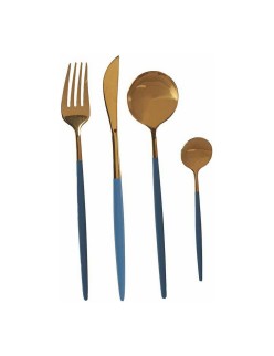 Cutlery Set Kinvara BST-CT022 Grey Golden Stainless steel 16 x 5 x 24,5 cm