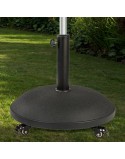Base for beach umbrella Colorbaby 25 kg With wheels Black Steel Cement
