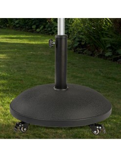 Base for beach umbrella Colorbaby 25 kg With wheels Black Steel Cement