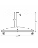 Base for beach umbrella Colorbaby 25 kg With wheels Black Steel Cement