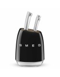 Set of Kitchen Knives and Stand Smeg KBSF02BL Black Stainless steel