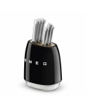 Set of Kitchen Knives and Stand Smeg KBSF02BL Black Stainless steel