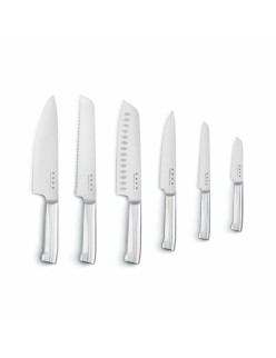 Set of Kitchen Knives and Stand Smeg KBSF02BL Black Stainless steel