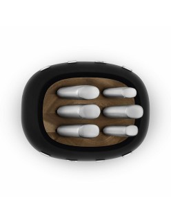 Set of Kitchen Knives and Stand Smeg KBSF02BL Black Stainless steel